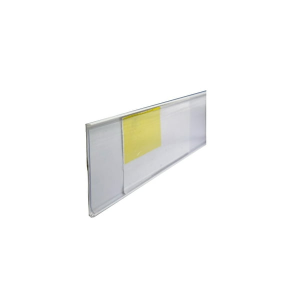 The Global Display Solution Adhesive Price Tag Holders, 48"L, White, 50 Pack