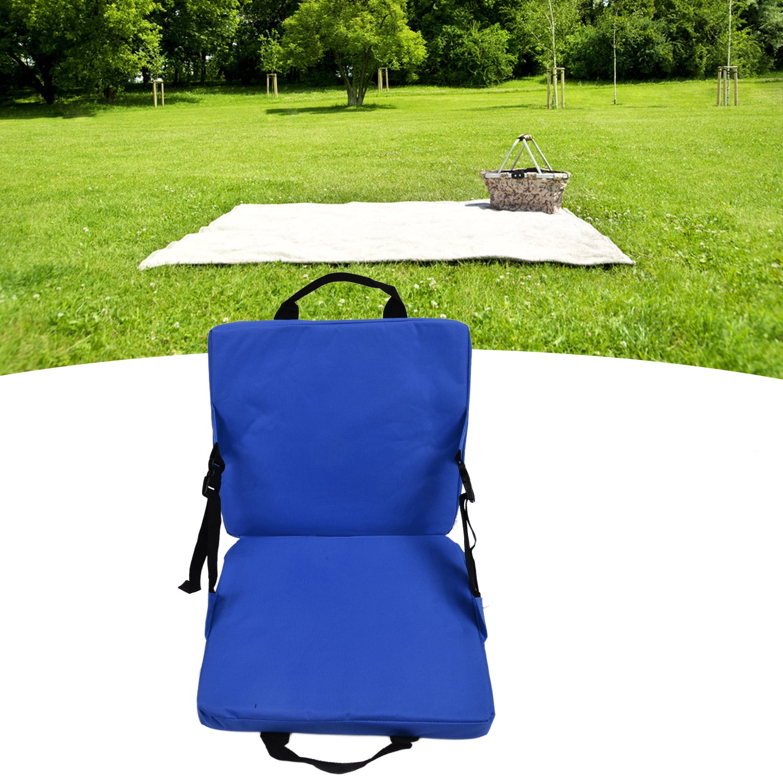 Coussin Siège Stade Portable - Tissu Oxford 600D Imperméable - 78x40cm - Dos Inclus - Pour Gradins