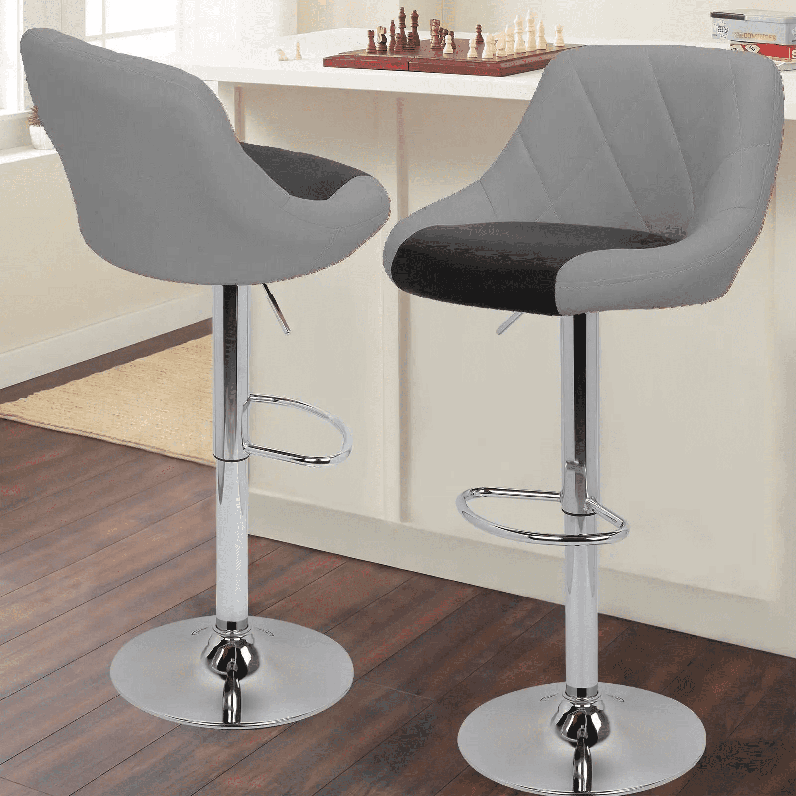 Magshion Swivel Bar Stools Set of 2 Height Adjustable Bar Chairs with