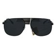 thumbnail image 1 of Mens Oversize Retro Vintage Style Fashion Aviator Mobster Sunglasses All Black, 1 of 4
