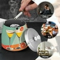 thumbnail image 4 of Yayeee Ashtray with Lid for Cigarette Smokeless Stainless Steel Home Ash Holder, Green Glasses, 4 of 7