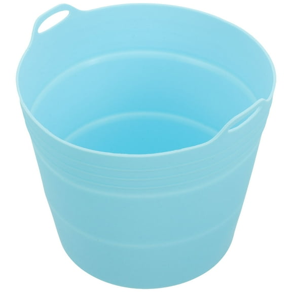 SEWCHICS Heat-Resistant Sky-Blue Silicone Foldable Bucket Liner for Barbecue