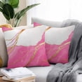 thumbnail image 3 of Outdoor Pillow Cover Abstract Marble Set of 2 Waterproof Throw Pillowcases Marble Pink Decorative Patio Furniture Pillows for Couch Garden Indoor & Outdoor Use, 3 of 9