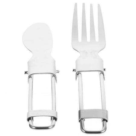 

304 Stainless Steel Folding Cutlery Set Flatware Outdoor Metal Silverware Foldable Picnic Tableware Travel
