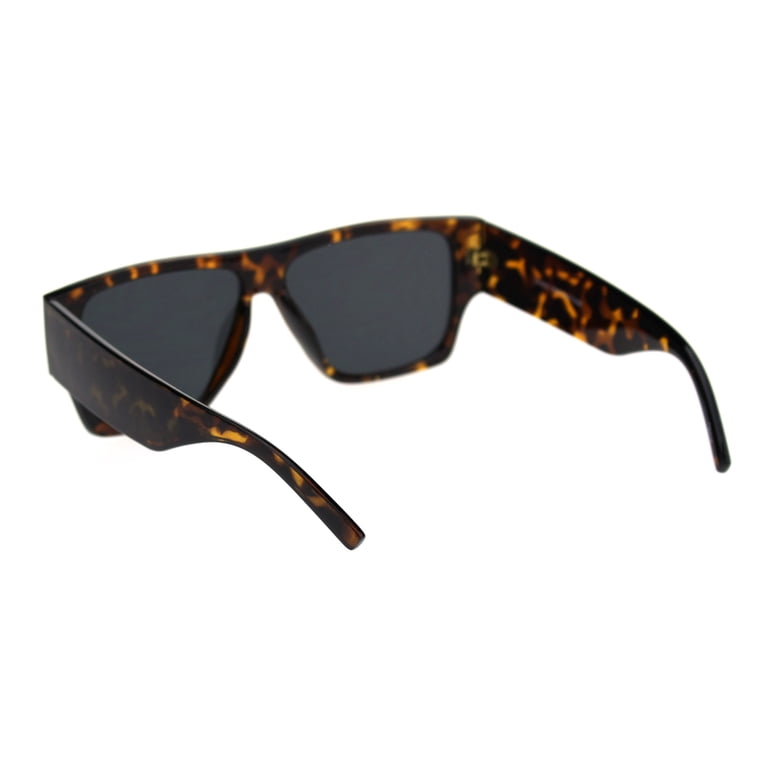 Mens Thick Arm Flat Top Gangster Mob Plastic Sunglasses  display picture 1