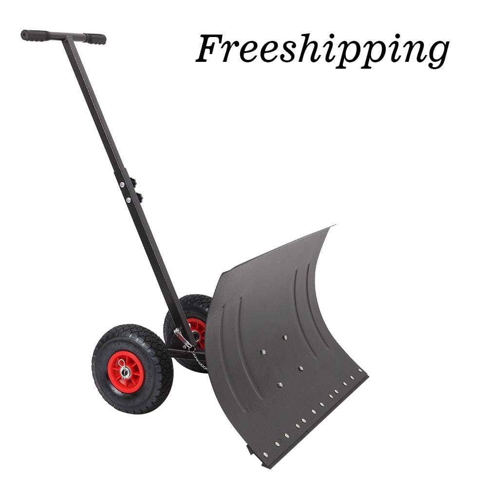 Zimtown Adjustable Wheeled Snow Pusher Wheeled Snow Shovel, Efficient