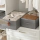thumbnail image 4 of Cubos de almacenamiento Tulinstiraga de lino plegables, 3 unidades, grandes, color gris, 4 of 9