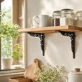 thumbnail image 6 of Werulen Vintage Scroll Iron Shelf Bracket Heavy Duty, Decorative Wall Support Antique Black Corbel, Rustic Iron Floating Shelf Bracket, Window Mantel Home Decor Bracket, Ornate Iron Shelf Support, 6 of 7