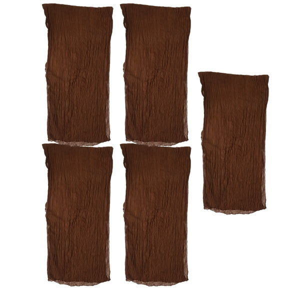 Camino de mesa de gasa bohemio plisado de 35x118 pulgadas, camino de mesa rústico largo romántico para decoración de mesa de fiesta de despedida de soltera, 5 uds.