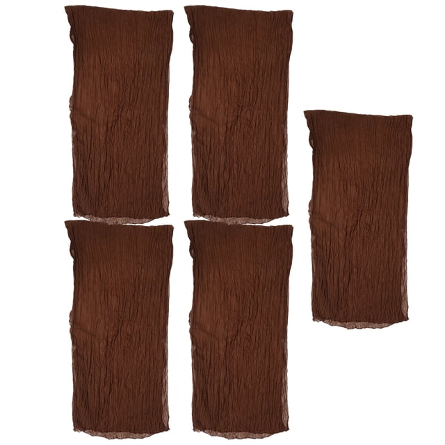 Camino de mesa de gasa bohemio plisado de 35x118 pulgadas, camino de mesa rústico largo romántico para decoración de mesa de fiesta de despedida de soltera, 5 uds.