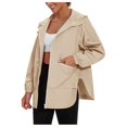 thumbnail image 2 of Womens Jackets Lightweight Jacket Women Women's Long Sleeved Zipper Hooded Jacket Windbreaker Casual Coat, 2 of 7