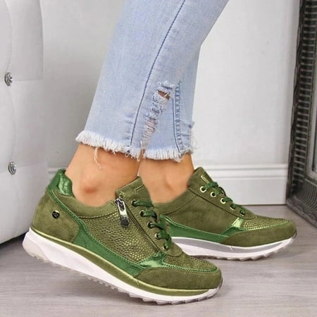 

Poly Sneakers Women s Running Casual Wearing Shoes Walking Wearing Winter 4 Seasons with Crystal Decor