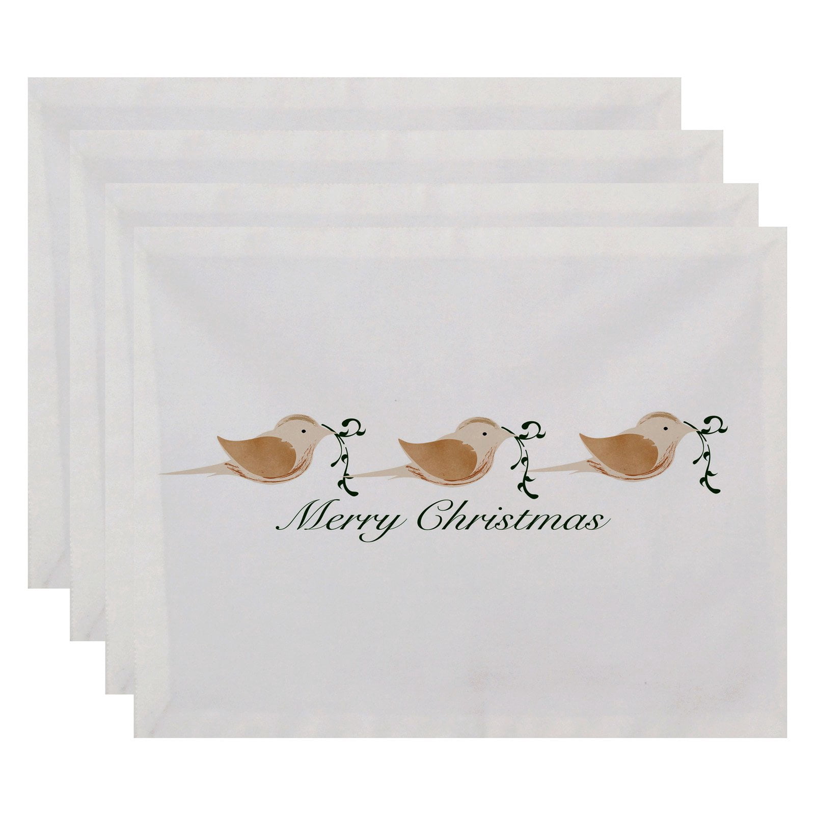 Simply Daisy 18" x 14" Merry Christmas Birds Word Print Placemat