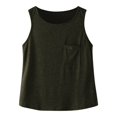 thumbnail image 4 of KAUOD Girl's Tank Tops Crewneck Basic Tank Kids Sleeveless Athletic Shirts Casual Dance Gymnastics Top with Pocket Spring Outfits, 4 of 8