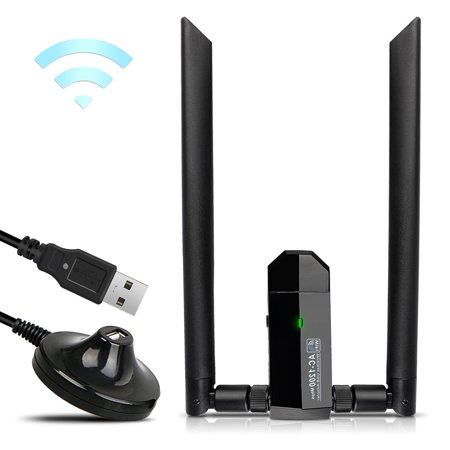 TSV 1200Mbps Long Range USB WiFi Adapter Dual Band 2.4/5GHz Wireless Network Two 5dBi Wi-Fi Antennas USB 3.0 For Desktop Laptop Windows 10 / 8.1 / 8 / 7 / XP Mac (Best Windows Os For Mac)