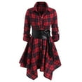 thumbnail image 3 of AXXD Shirt Dress for Women,Womens Dresses ,Long Sleeve,Button,Belt,Plaid,Complimentary exquisite necklace, 3 of 4