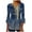 509_Dark Blue, variant on Womens Graphic T Shirts Spring And Summer Seven Minutes Of Bell Sleeve V Neck Pressed Pleated Solid Color Button