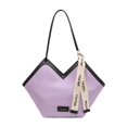 thumbnail image 4 of Bolso de mano de cuero para mujer, elegante y espacioso, con interior bajo el brazo y cremallera. Púrpura, 4 of 9