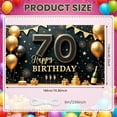 thumbnail image 2 of Golden Style 70th Birthday Banner Black Background Display Star Decor Gold Balloons 70th Celebration Backdrop for 70th Birthday Party Senior Celebration Milestone Event, 2 of 4
