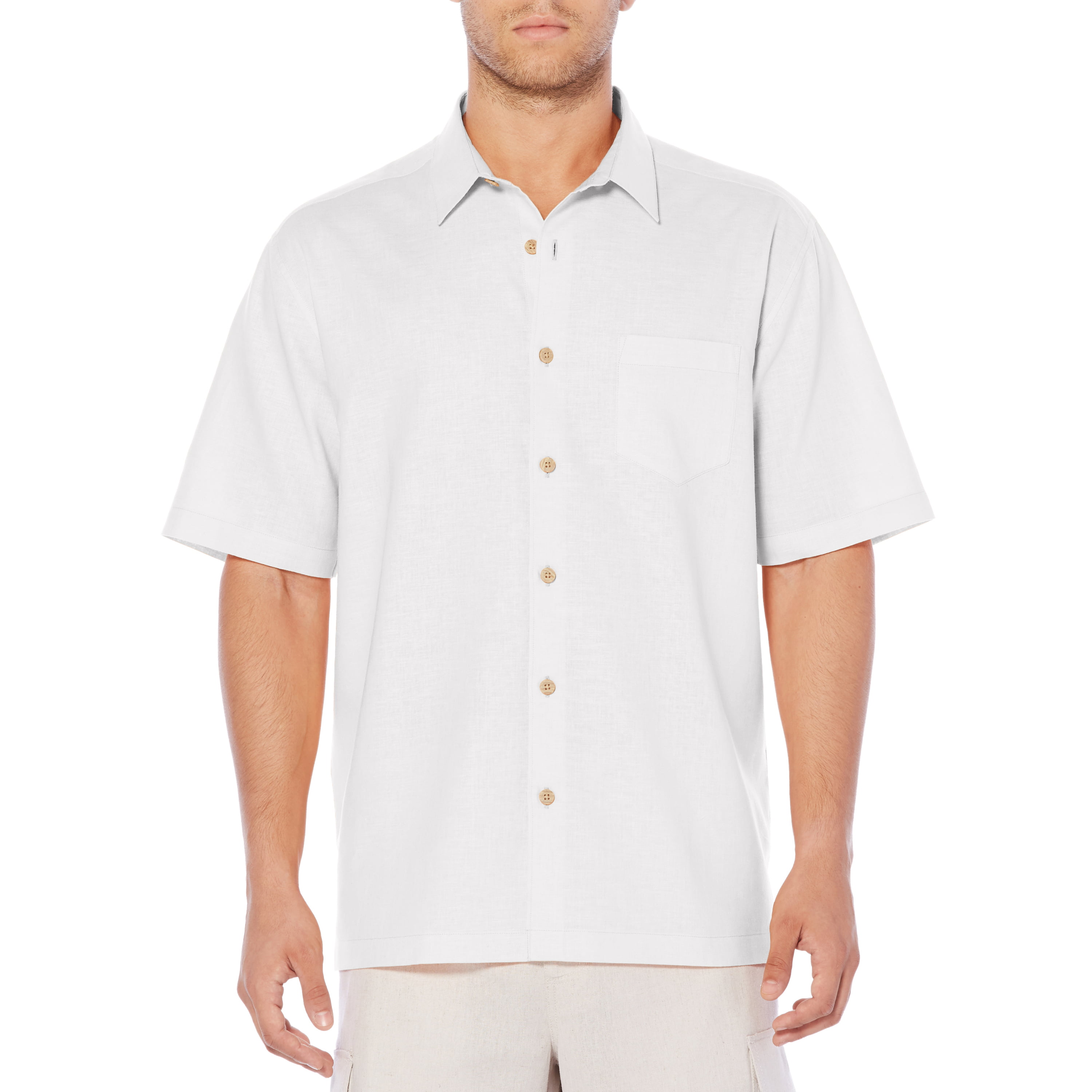 Men's Short Sleeve linen Cotton one pocket Casual Button Down shirt ...