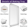thumbnail image 3 of Toas Oven Pan Set of 2, Stainless Steel Toas Oven Baking Tray Ovenware, 12.5’’x 9.5’’x1’’, Non Toxic & Healthy, Rust Free & Mirror Finish, Easy Clean & Dishwasher Safe, 3 of 5