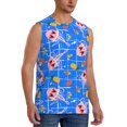 thumbnail image 2 of Yiaed Tropical Jellyfishes Print Men's Singlet Vests Summer Running Muscle Tank Tops Gym Undershirt Round Neck Sleeveless for man, 2 of 5