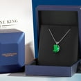 thumbnail image 5 of Gem Stone King 14K White Gold Green Nano Emerald Pendant Necklace for Women | 2.00 Cttw | Gemstone May Birthstone | Oval 10X8MM | With 18 inch Chain, 5 of 6