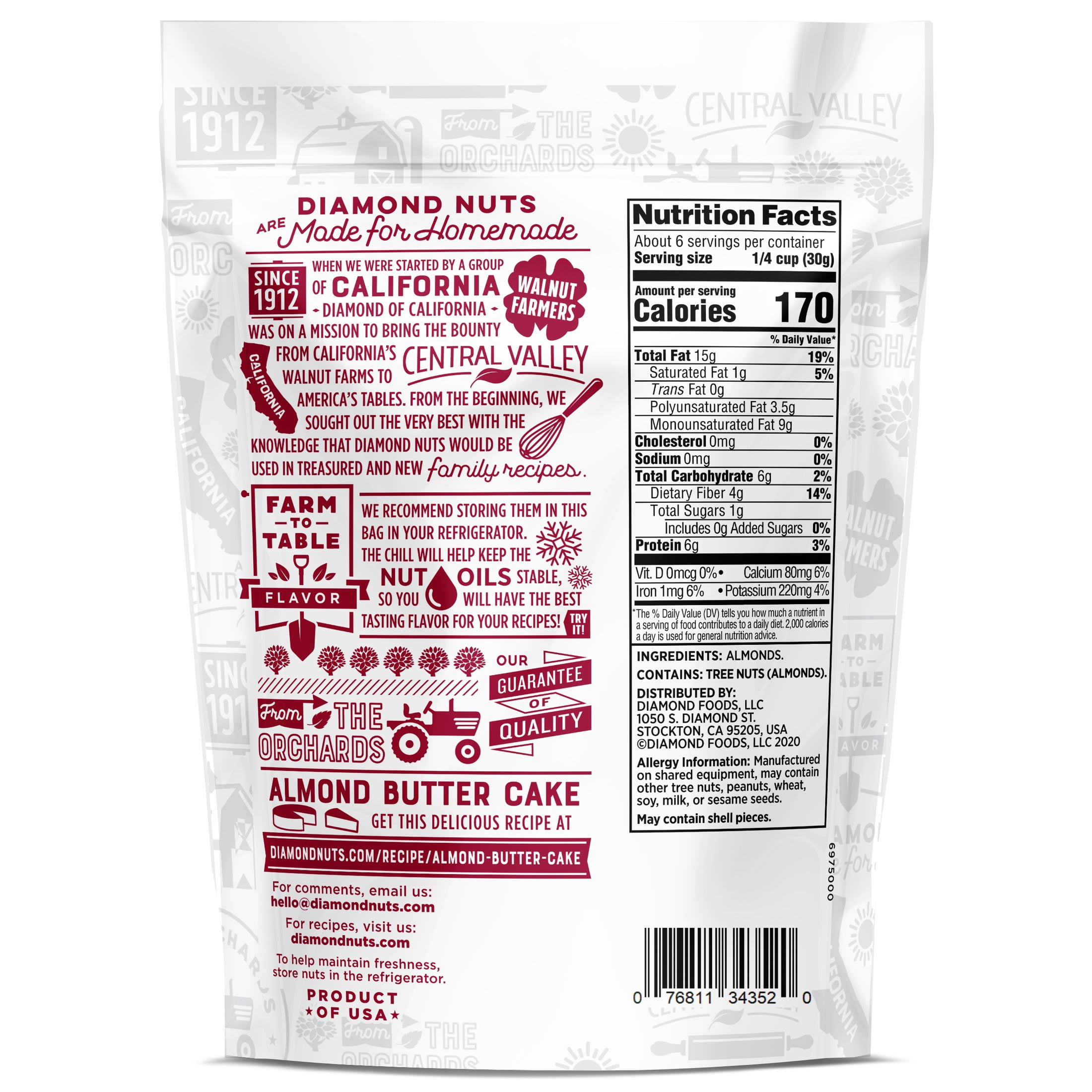 (15 pack) Diamond of California Sliced Almonds 6 oz - Gluten-Free Nut Snack