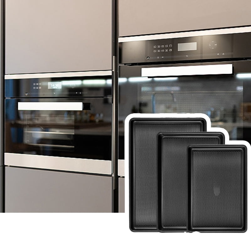 【3-Pack】Carbon Steel Baking Sheets Set for Oven, Perfect for Baking Bread, Cakes & Roasting for Home Kitchen
