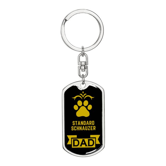 Standard Schnauzer Keychain Stainless Steel or 18k Gold