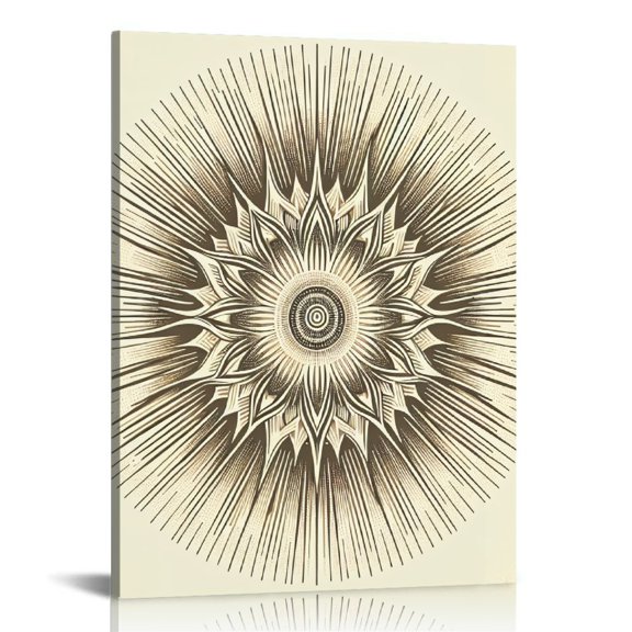 EastSmooth Boho Sun Canvas Wall Art, Modern Sunset Sunrise Wall Art Canvas Prints Ready to Hang, Geometric Sunshine Wall Decor for Living Room, Bedroom