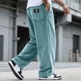 thumbnail image 2 of ZIXKCGDSE Pants for Men Corduroy Open Bottom Casual Drawstring Jogger Straight Trousers Size S, 2 of 4