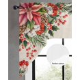 thumbnail image 2 of Cardinal Bird Swag Valances for Windows, Small Curtains Drapes, Pine Cones Poinsettia Berry Floral Beige Kitchen Window Curtains Over Sink Window Treatment Valance for Bedroom/Bathroom 56"x36", 2 of 5