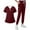 Wine-41117AA, variant on Fabrcox Scrub Set Women V-Neck Top & Jogger Pants Nurse Uniforms with Pocket