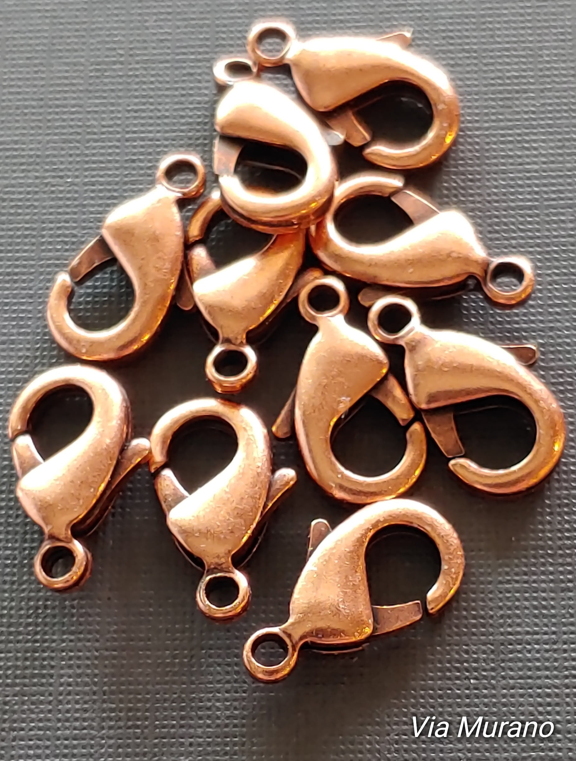 DuroPlate Lobster Clasp 13mm Bella Flamed Antique Copper Plate. Package