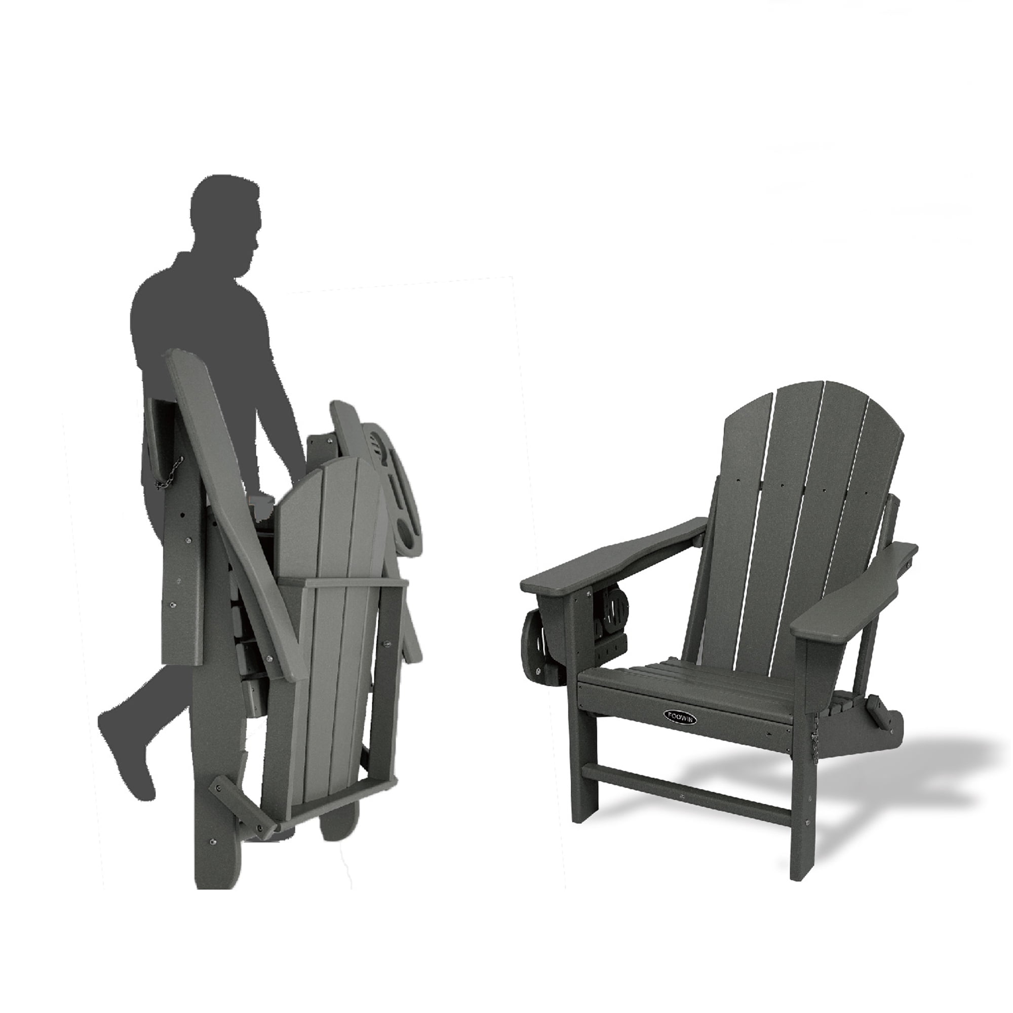 Folding Plastic Adirondack Chair Plastic Adirondack Chairs Weather Resistant Patio Chairs with Cup Holder