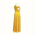 thumbnail image 4 of ZEHJUHAN Women's V-Neck Sleeveless Slit Maxi Sexy Back Tie A-Line Flowy Beach Dress For Summer Vacation Yellow，S, 4 of 13