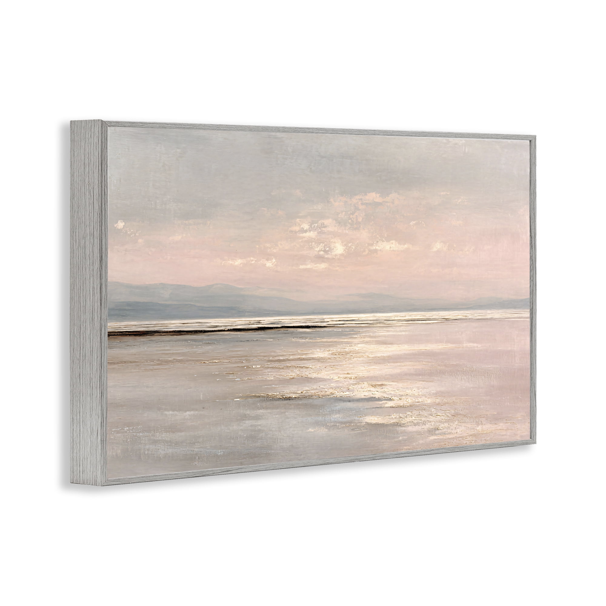Stupell Industries Vast Blush Seascape Gray Framed Giclee Art, design by Jacky Ngan