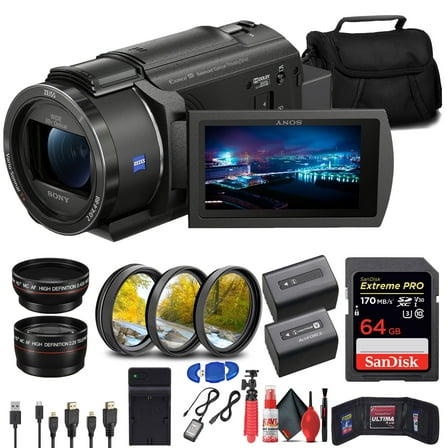 Sony FDR-AX43 UHD 4K Handycam Camcorder   Accessory Kit (International Model)