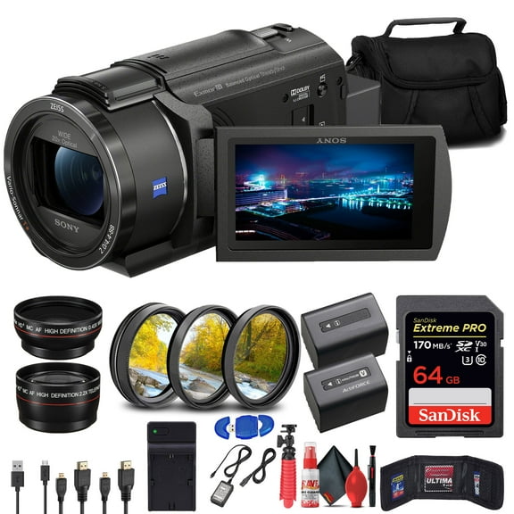 Sony FDR-AX43 UHD 4K Handycam Camcorder   Accessory Kit (International Model)