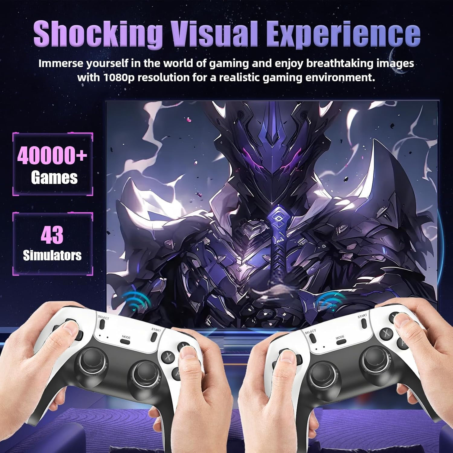 X2 4K Retro Game Stick Video Game Controller with 2 Wireless Controllers