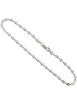 3mm Sterling Silver Solid Flat Rope Chain Necklace, 18 Inch 