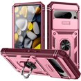 thumbnail image 1 of KOMI Case for Google Pixel 9/Pixel 9 Pro/Pixel 9 Pro XL,Shockproof Scratch-Resistant Heavy-Duty Protector Case Slide Lens Protection Stand Cover (Red, Google Pixel 9 Pro), 1 of 5