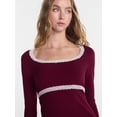 thumbnail image 4 of No Boundaries Sleep Lace Top with Long Sleeves, Women’s XXS-3X, 4 of 5
