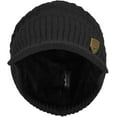thumbnail image 3 of ZOELNIC Sports Winter Outdoor Knit Visor Hat Billed Beanie with Brim Warm Fleece Lined for Men and Women, Black, 3 of 6