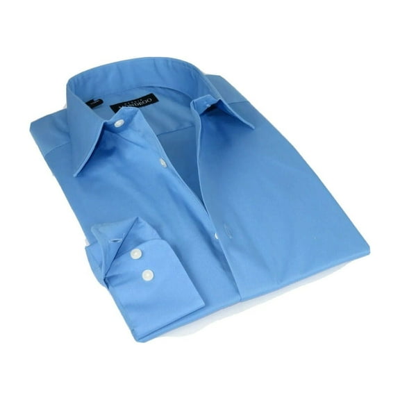 Mens Mondego Stretch Cotton Blend Dress Classic shirt Long Sleeves SN2400 Blue