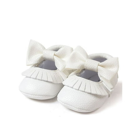 Nicesee Baby Girl Bowknot Tassel Shoes Leather