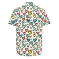 thumbnail image 5 of BiZtdJrK Lightning Prime Today Mens Graphic T-Shirts, 2025 Valentine Day Gifts Fashion Printed Loose-Fit Lapel T-Shirts Big and Tall Beach Tops Multicolor 5XL, 5 of 6