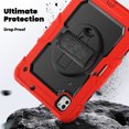 thumbnail image 3 of Dteck Case for iPad M4 Pro 11 Case 2024, Shockproof with Screen Protector/Swivel Kickstand/Hand Strap/Pencil Holder Shoulder Strap Rugged Cover,Red, 3 of 7