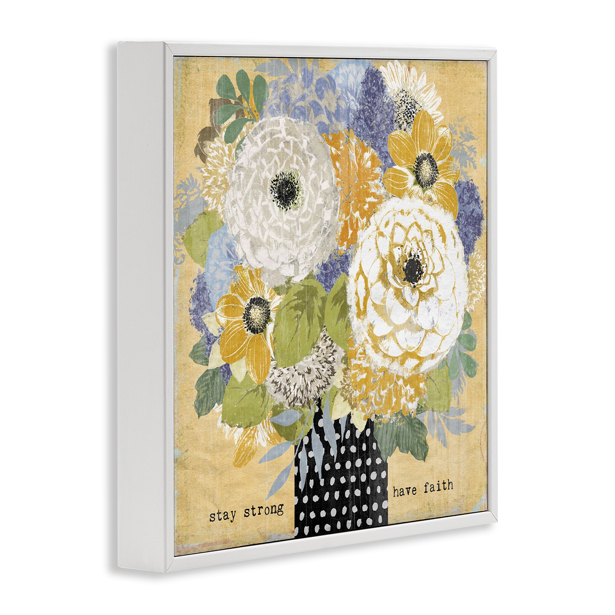 Stupell Industries Stay Strong Have Faith White Framed Giclee Art, design by Suzanne Nicoll